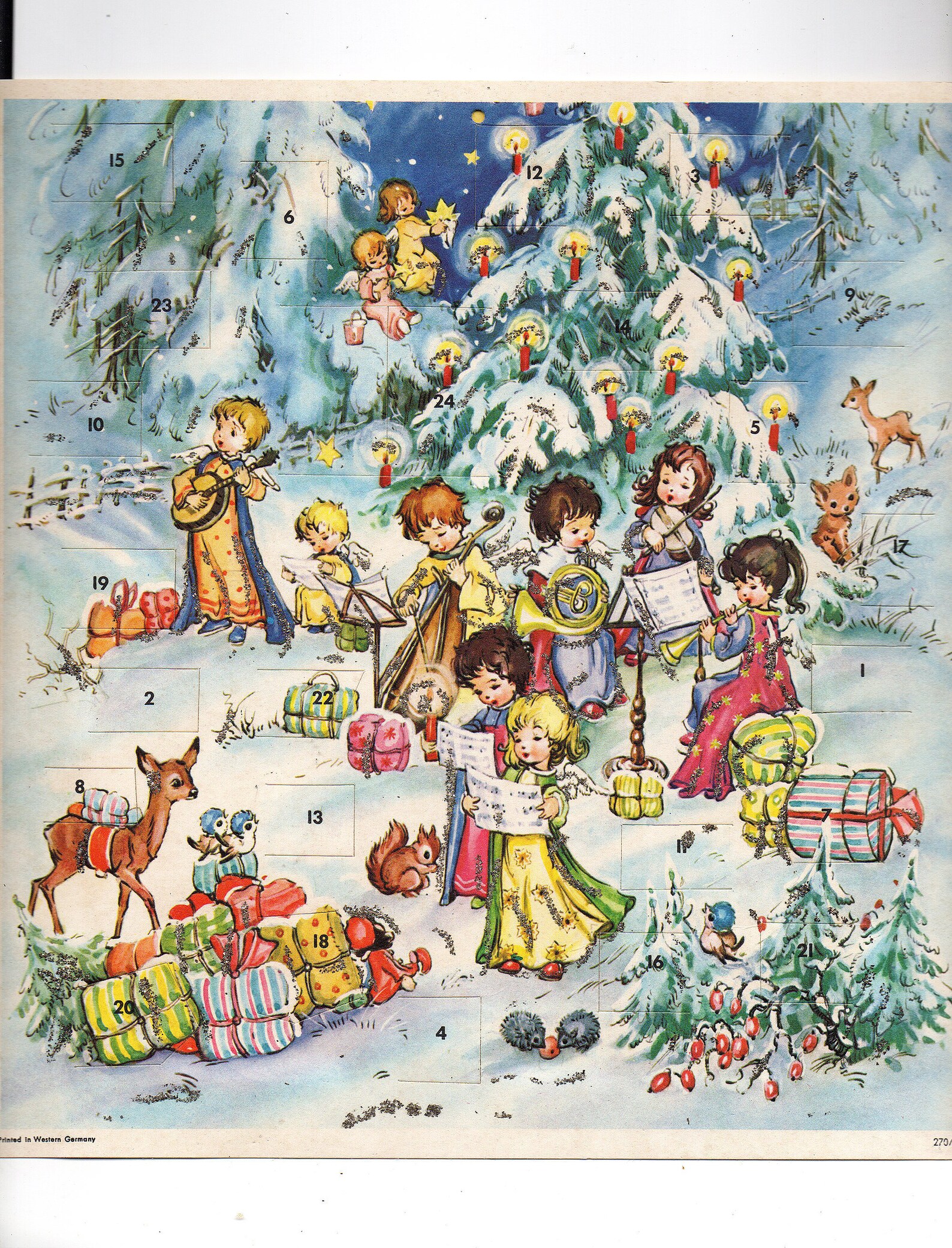 Details about   Vintage UNUSED Advent Calendar Glitter Snow W Germany HACO 0255 Envelope 9"x13" 
