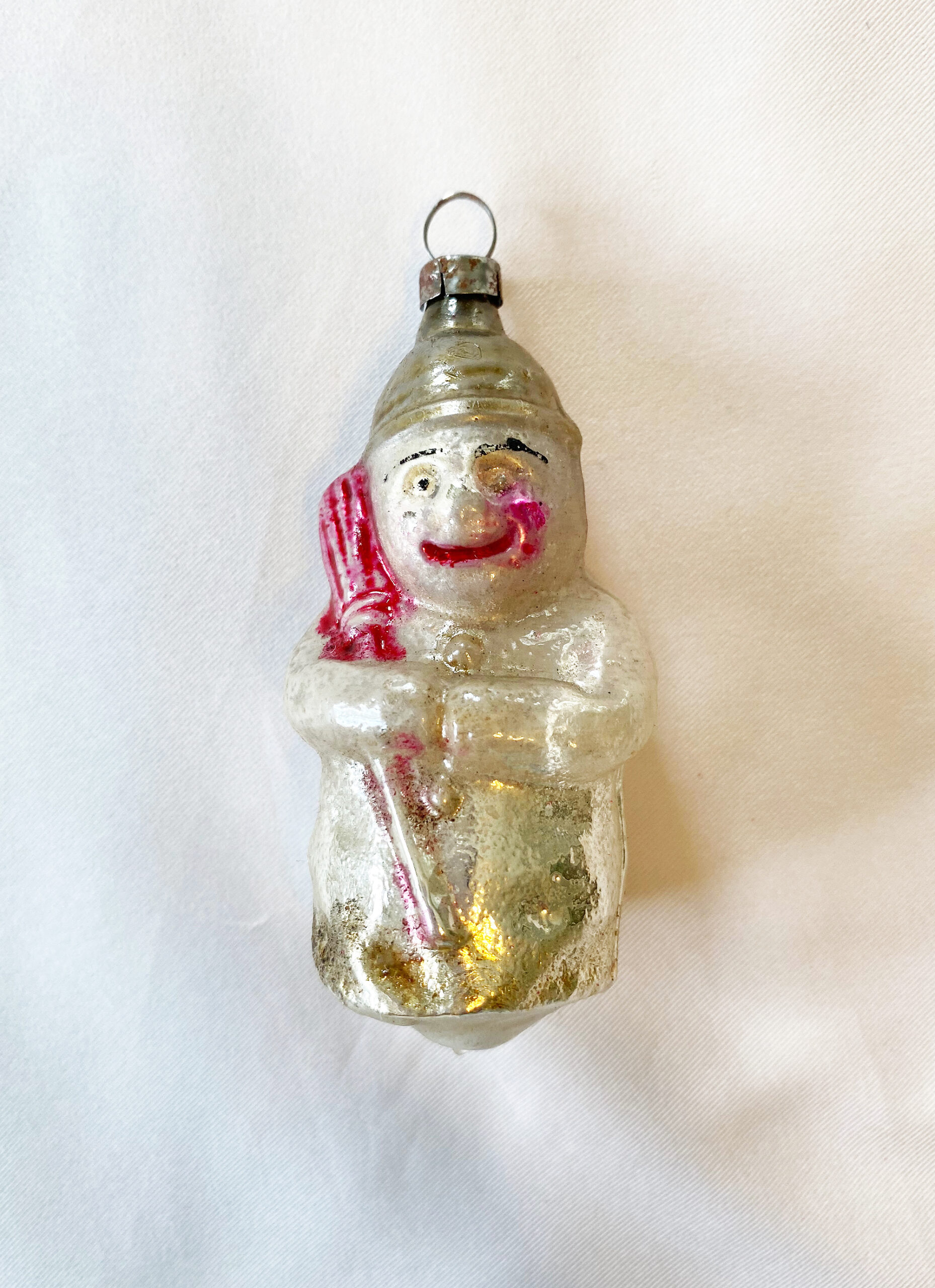 All Is Brite Christmas Hand Painted Glass Ornaments Snowman Vintage Design