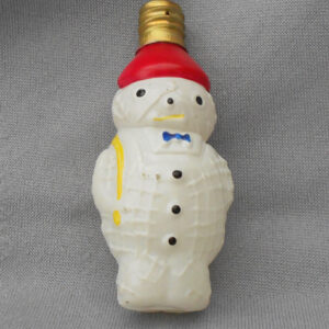 Antique Vintage Christmas Figural Glass Tree Light Bulb SNOWMAN Ornament 