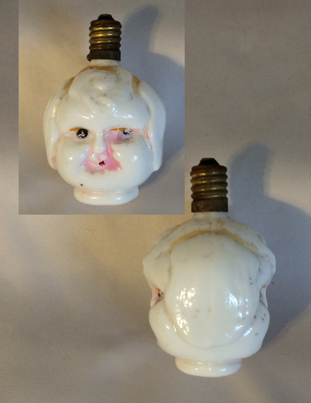Antique Victorian Double Sided Child Cherub Head Figural Milk