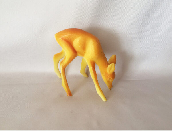 intage hard plastic Hong Kong grazing deer figurine for putz display, mid century Christmas decorations. Excellent condition.