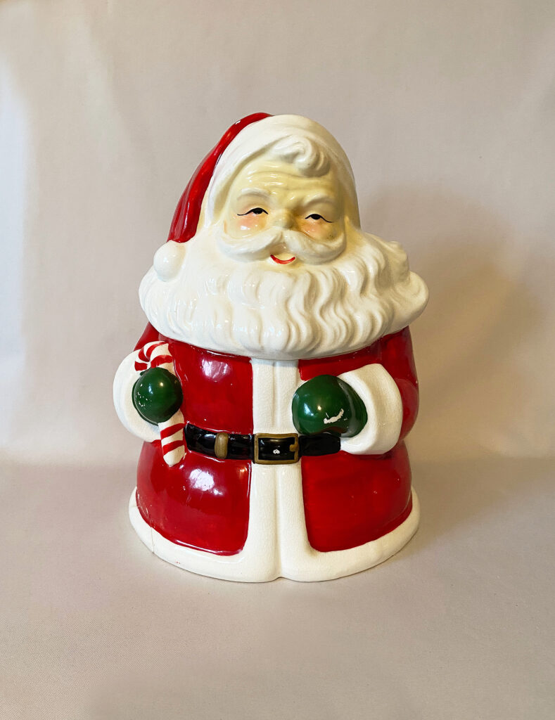 Vintage Ceramic Santa Cookie Jar Shafford Japan, 1950s Retro Christmas ...