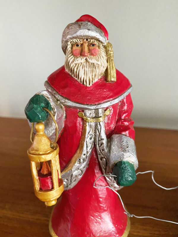 pam schifferl santa with sleigh vintage christmas decorations two piece excellent