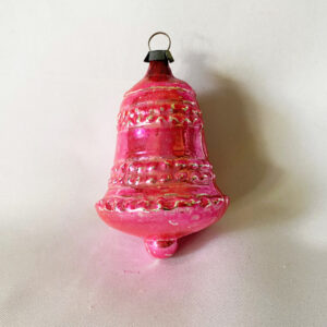 1920s antique german pink bumpy glass bell christmas ornament excellent