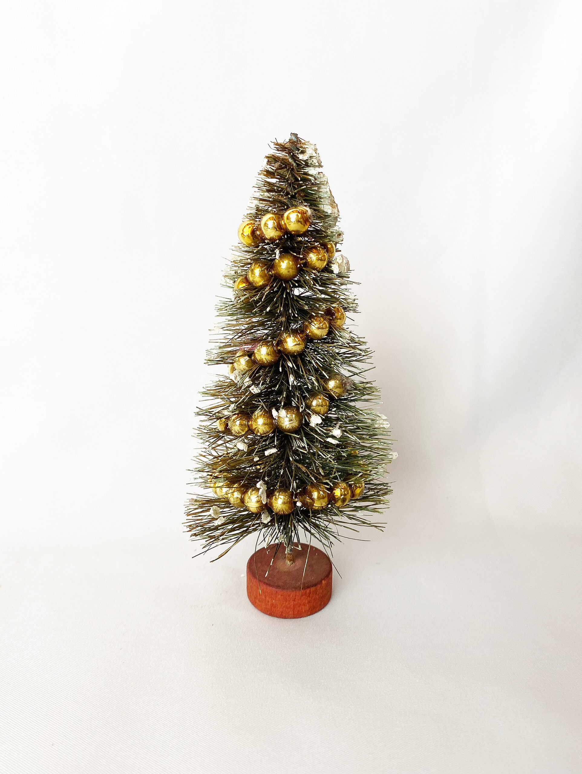 1940s Japan Brush Tree with Gold Glass Garland, 5.25″ Vintage ...