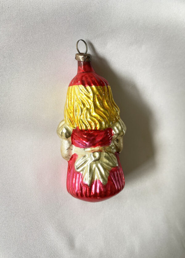 Antique Figural Glass Ornament Goldilocks, Vintage German Christmas Ornament, Blonde Girl Fairy Tail Ornament, 1920s