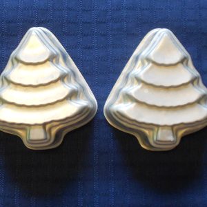 1950s Vintage small Aluminum Christmas Tree Jello or Cake Baking Molds, Set of Two