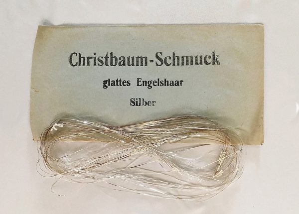 1900s Christbaum Schmuck Antique German Silver Lametta Christmas Tree Tinsel, Glattes Engelshaar Smooth Lametta NIP