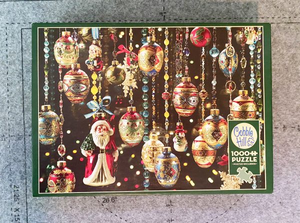 Christmas Jigsaw Puzzle Complete, Cobble Hill 1000 Piece Christmas Ornaments random cut Puzzle New IOB with collectible poster