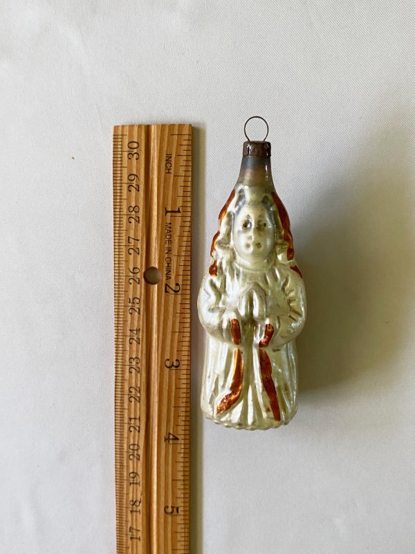 1920s german antique blown glass praying angel christmas ornament excellent
