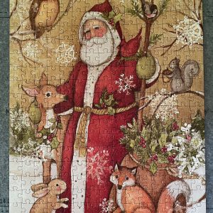 Christmas Jigsaw Puzzle Complete, Lang 300 Piece Woodland Santa Puzzle IOB with Poster childrens puzzle family jigsaw with box and poster complete