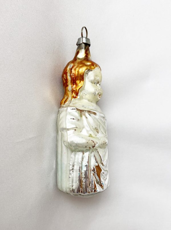 1920s german figural glass ornament Mary Pickford Angelic Girl blown mercury glass pre 1946 character christmas ornament excellent rare