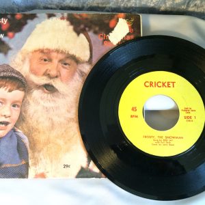Vintage Christmas Record 45 rpm Frosty the Snowman, Mid Century Vintage Santa Collectible, 1960s