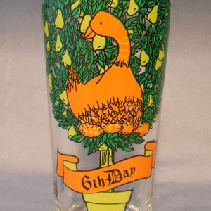 vintage pepsi christmas drinking glass Day Six partridge in a pair tree, vintage christmas drinking glass holiday tableware