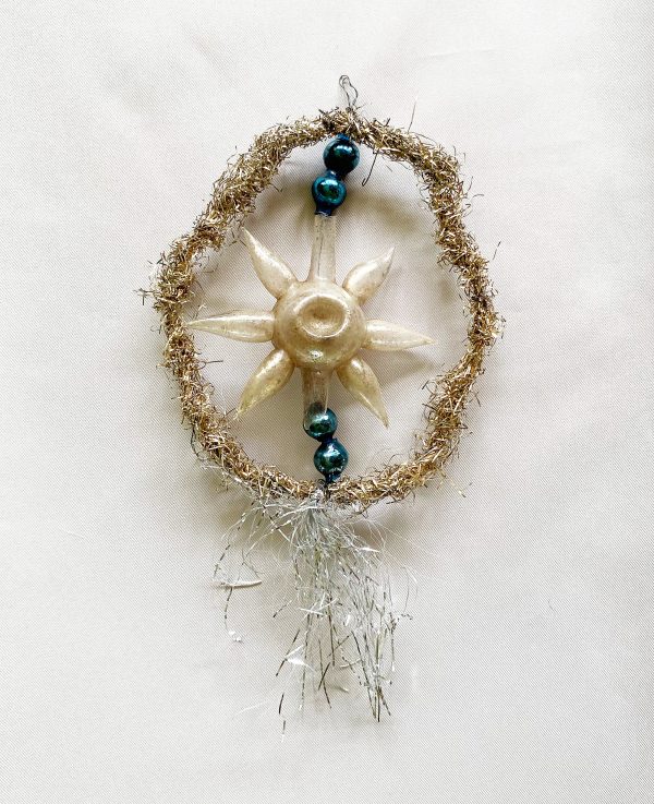 1900s Fantasy Star Tinsel and Glass German Christmas Ornament Victorian christmas tree ornament rare excellent