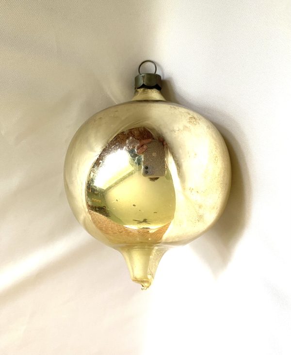 Vintage Heim Glass Christmas Ornament Large USA Prewar Ornament US of A