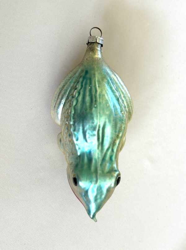 Vintage Figural Glass Ornament Large Frog Germany, Mercury Glass Sitting Frog Ornament - Image 5