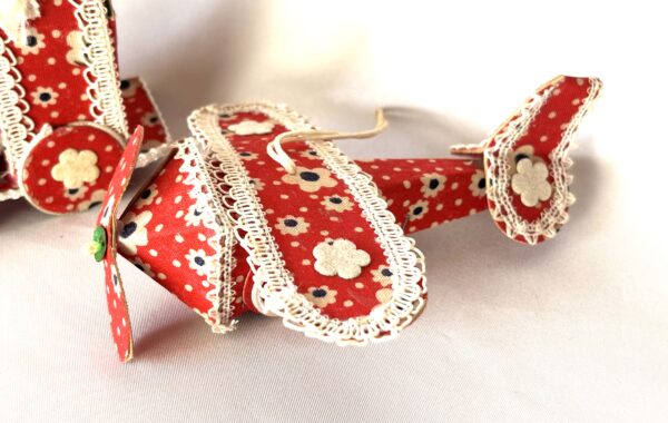 Vintage Christmas Ornaments Japan Large Plane Train Transportation Ornaments Pair - Image 3