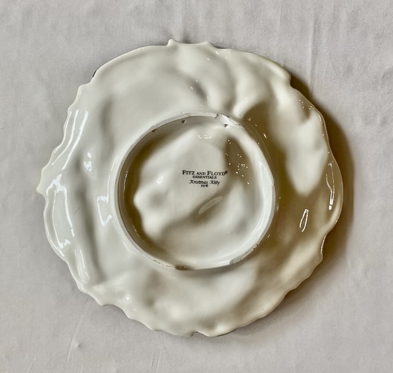 Santa's Cookie Plate Fitz and Floyd 'Kristmas Kitty' 3D Christmas Canape Dessert Cat Plate - Image 3