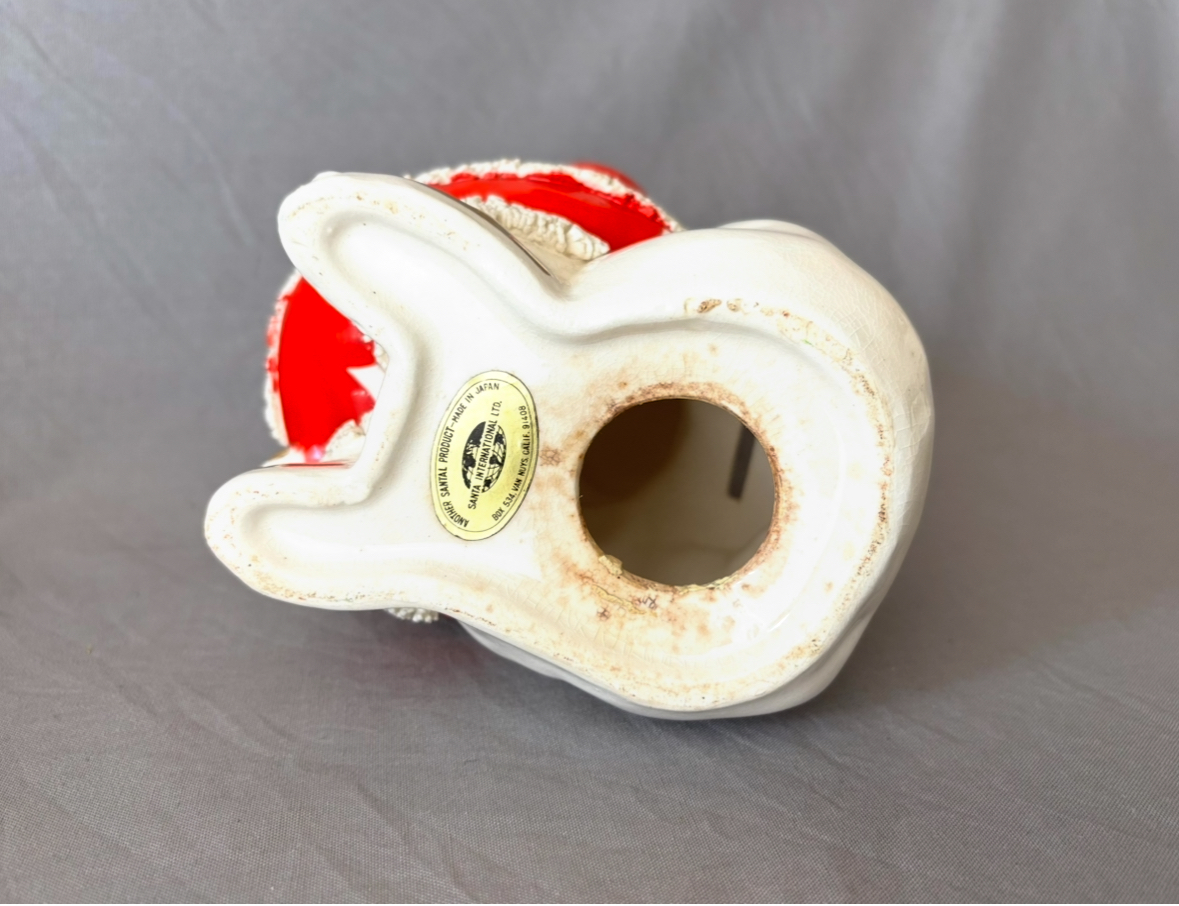 Vintage Spaghetti Santa Bank Japan Ceramic Santa with Bell, 1950s Christmas Decor - Image 7