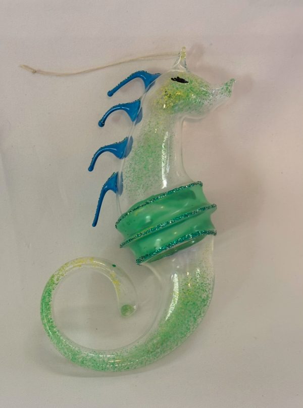 Vintage De Carlini Free Blown Christmas Ornament Seahorse, Italy Blown Glass Ornament 1950s - Image 3