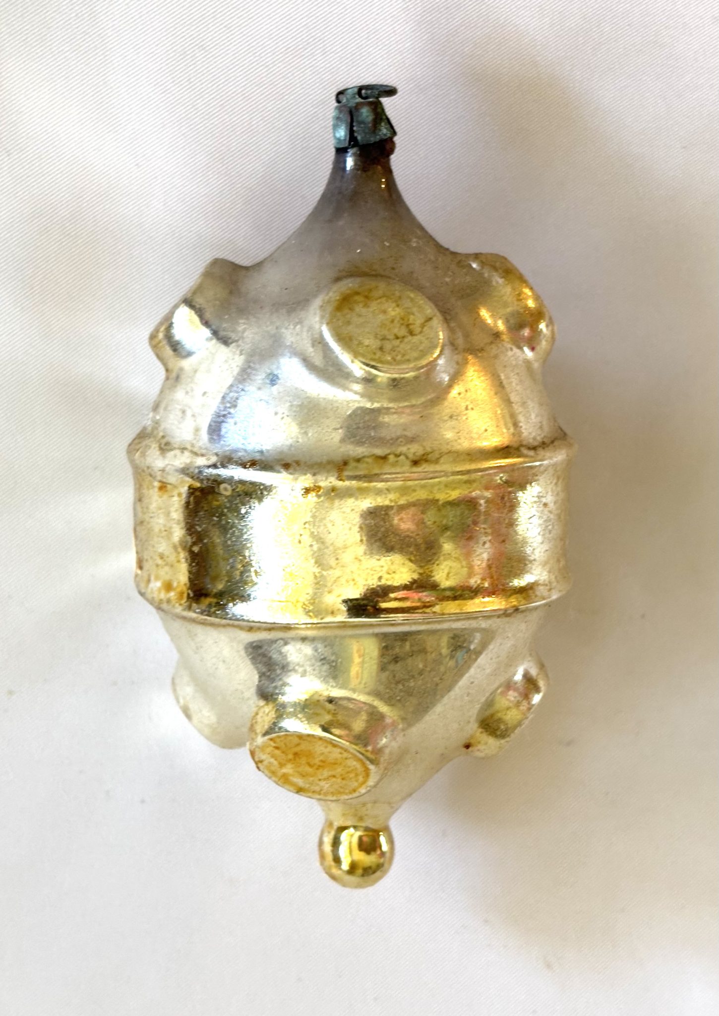 1890s German Large Outdent Ornament RARE Dome Cap Antique Christmas Ornament