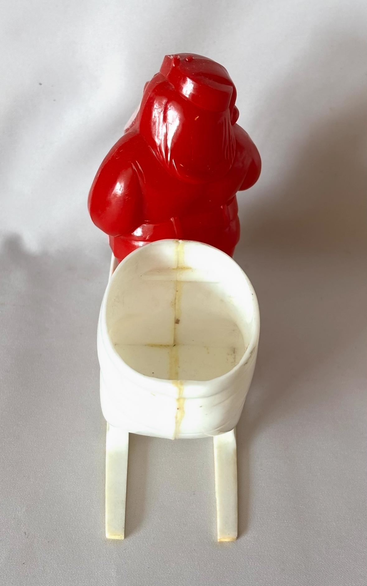 Vintage Rosbro Santa in Sleigh Candy Container Plastic Christmas Decor 1950s - Image 4