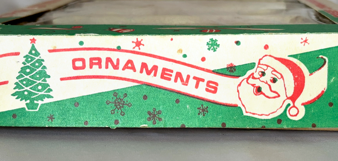 Vintage Icicle Christmas Ornaments in Box, Multi Color Stripe Glitter Teardrop Ornaments 1950s - Image 6