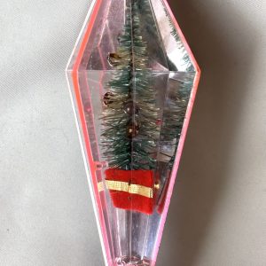 Jewelbrite Diamond Diorama Brush Tree Vintage Jewel Brite Plastic Christmas Ornament 1960s