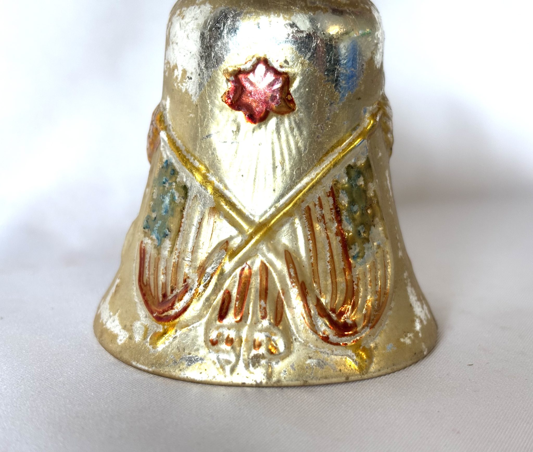 1900s Antique German Patriotic Glass Ornament Eagle Flags Stars Embossed Christmas Ornament - Image 5