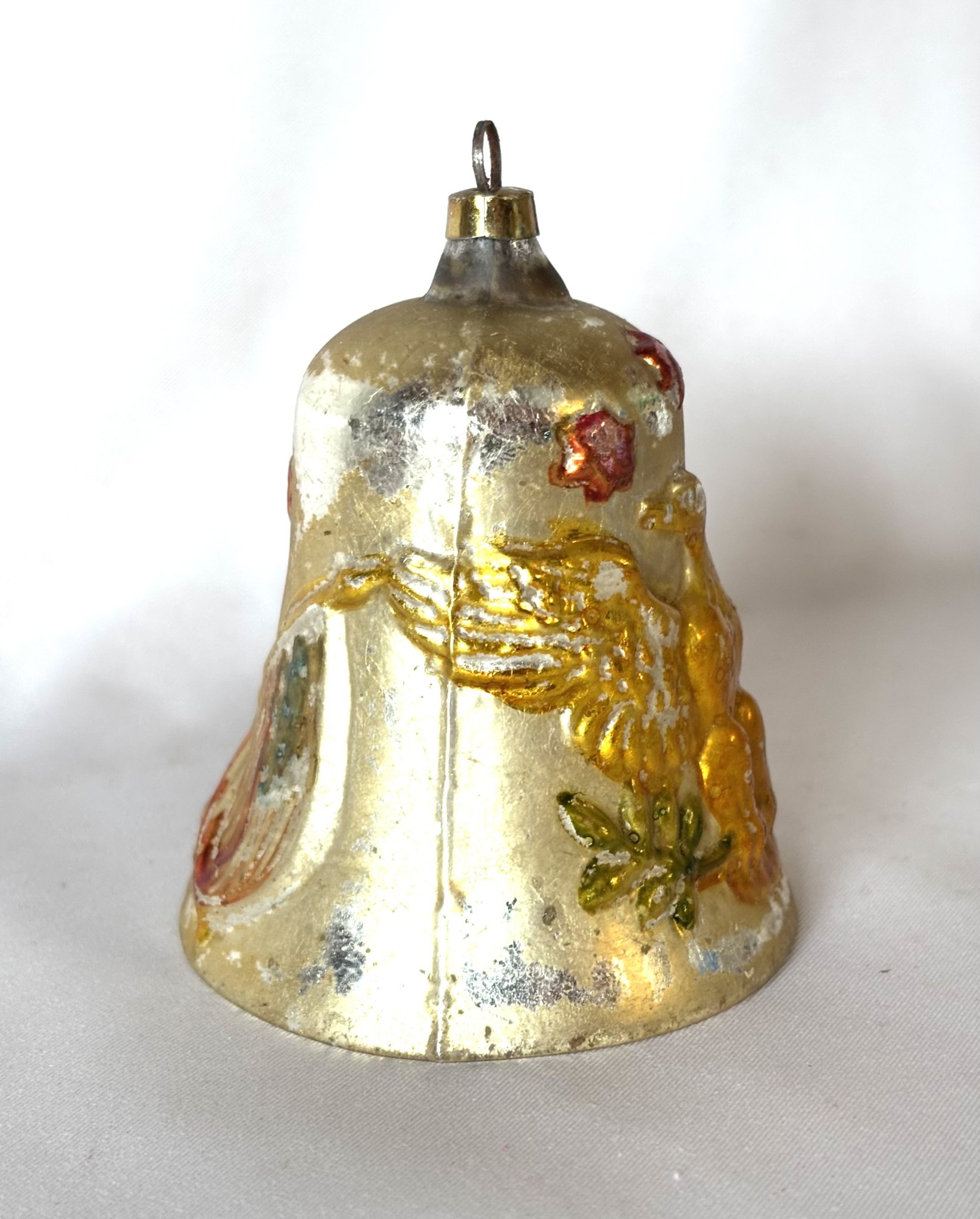 1900s Antique German Patriotic Glass Ornament Eagle Flags Stars Embossed Christmas Ornament - Image 6