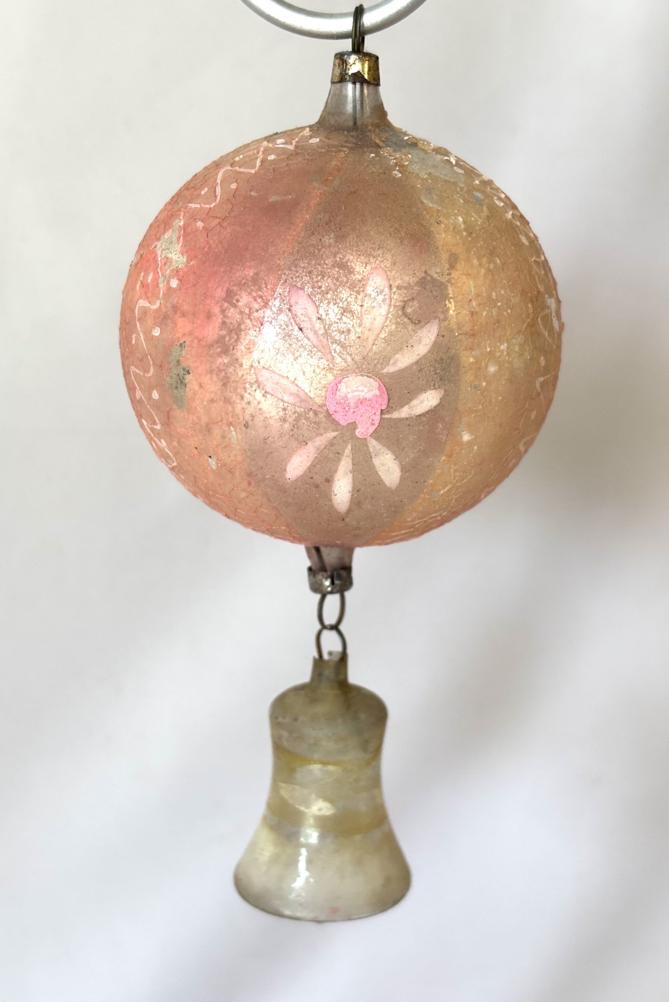 1890s German Double Glass Ornament Dome Cap Combo Christmas Ornament