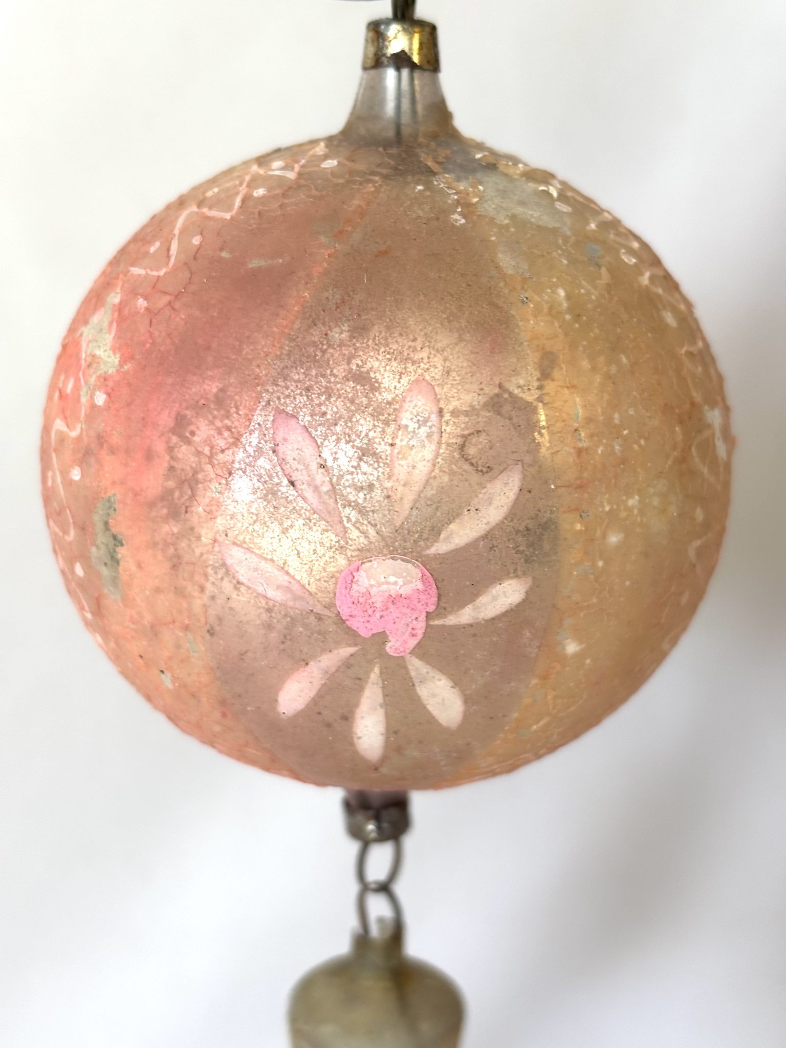 1890s German Double Glass Ornament Dome Cap Combo Christmas Ornament - Image 2