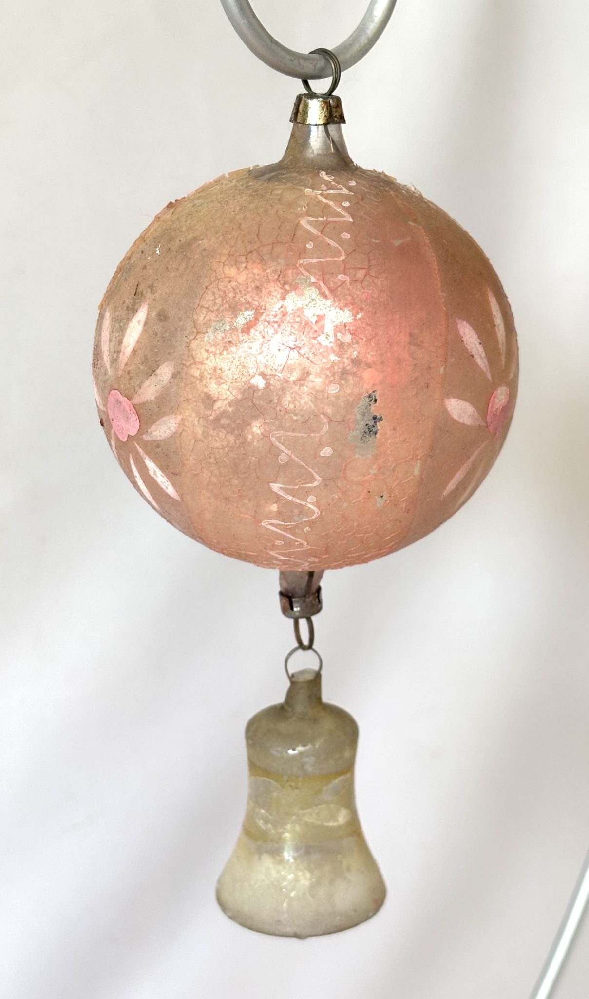 1890s German Double Glass Ornament Dome Cap Combo Christmas Ornament - Image 3