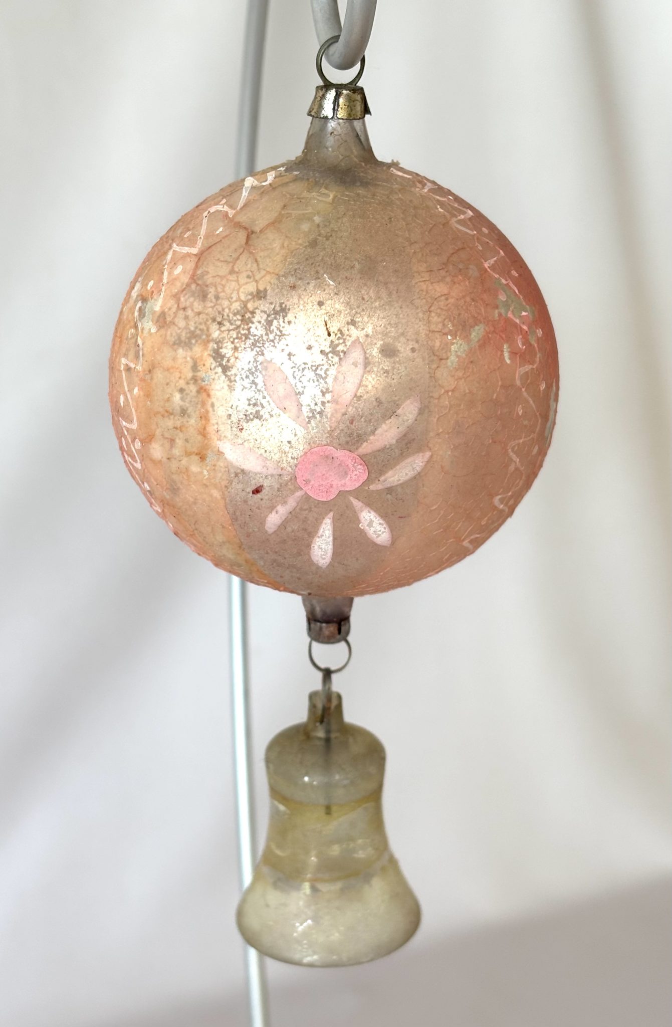 1890s German Double Glass Ornament Dome Cap Combo Christmas Ornament - Image 5