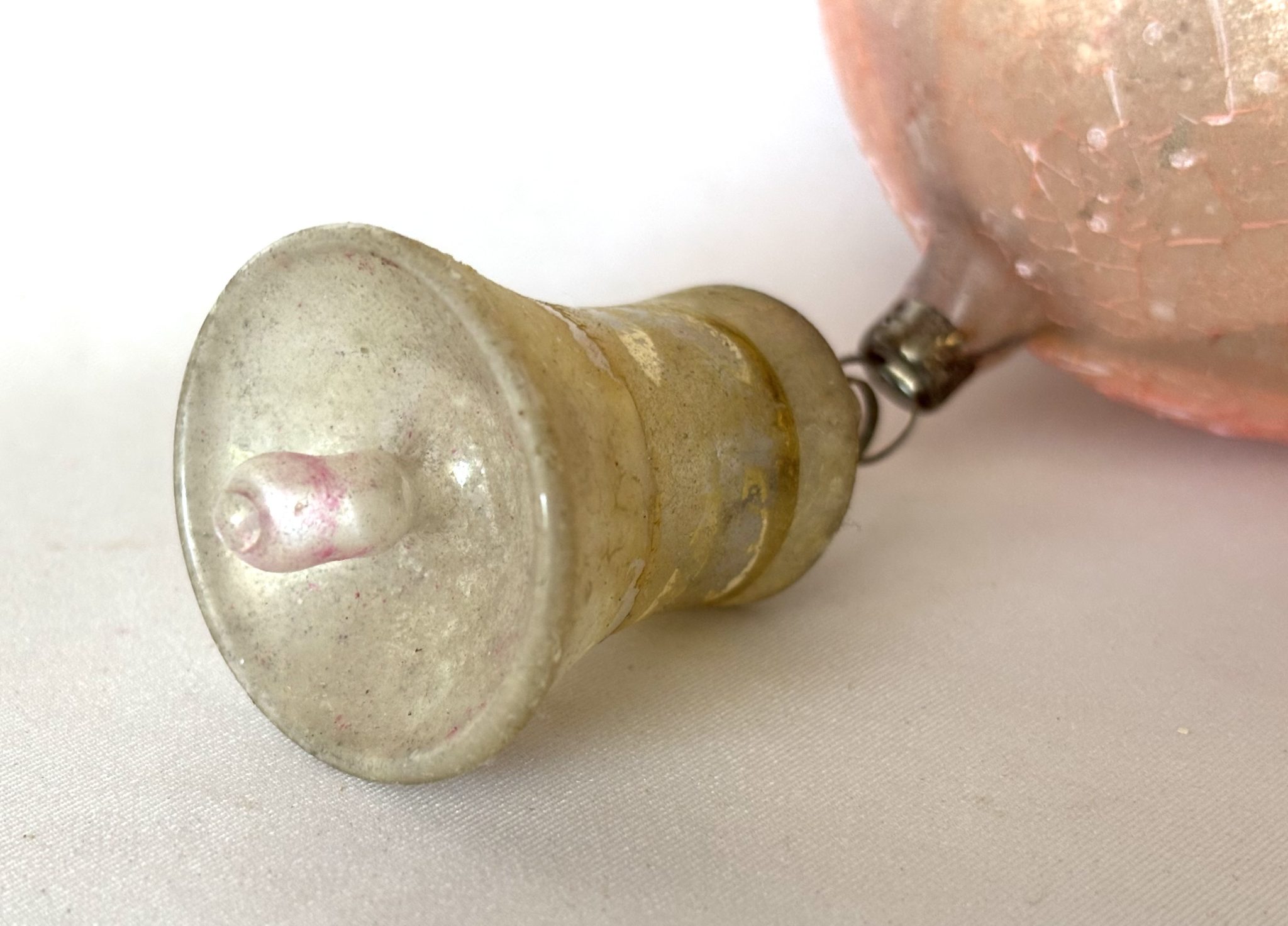 1890s German Double Glass Ornament Dome Cap Combo Christmas Ornament - Image 4