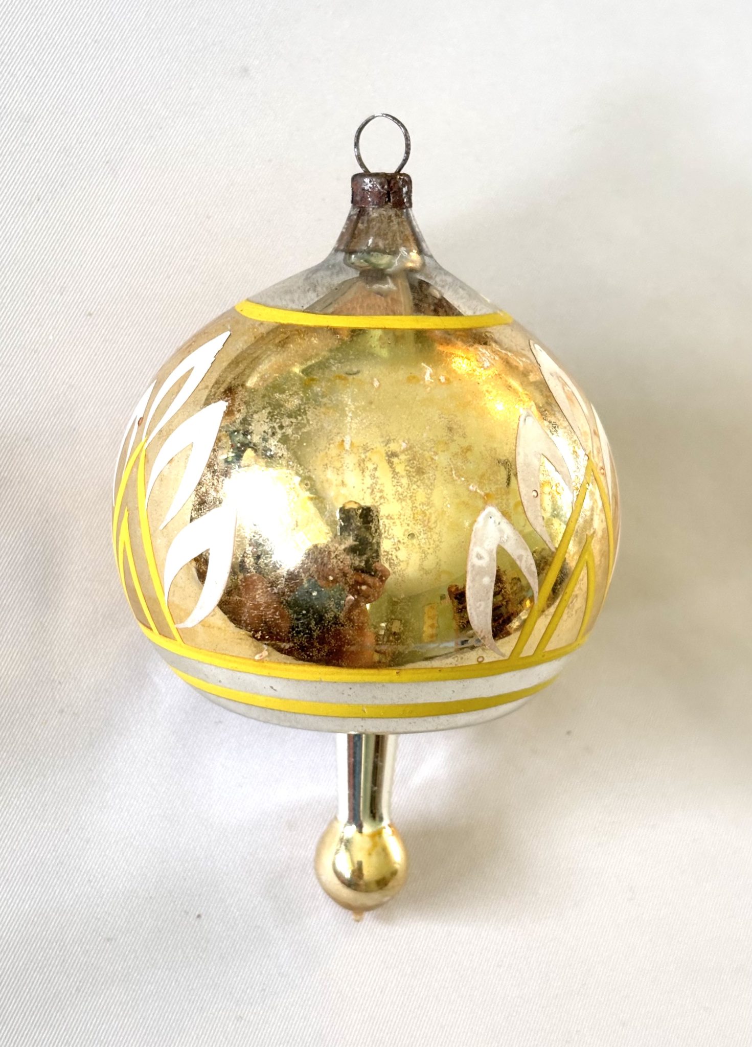 Large German Glass Ornament Jumbo 4" Balloon Parachute Christmas Ornament - Image 3