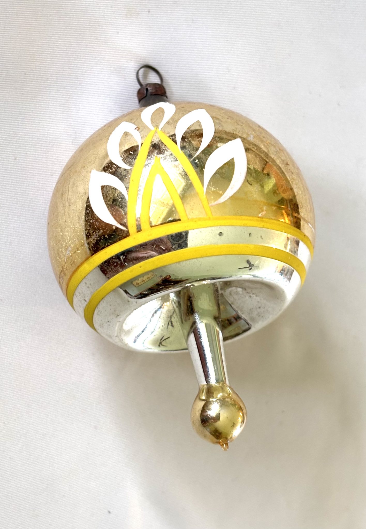 Large German Glass Ornament Jumbo 4" Balloon Parachute Christmas Ornament