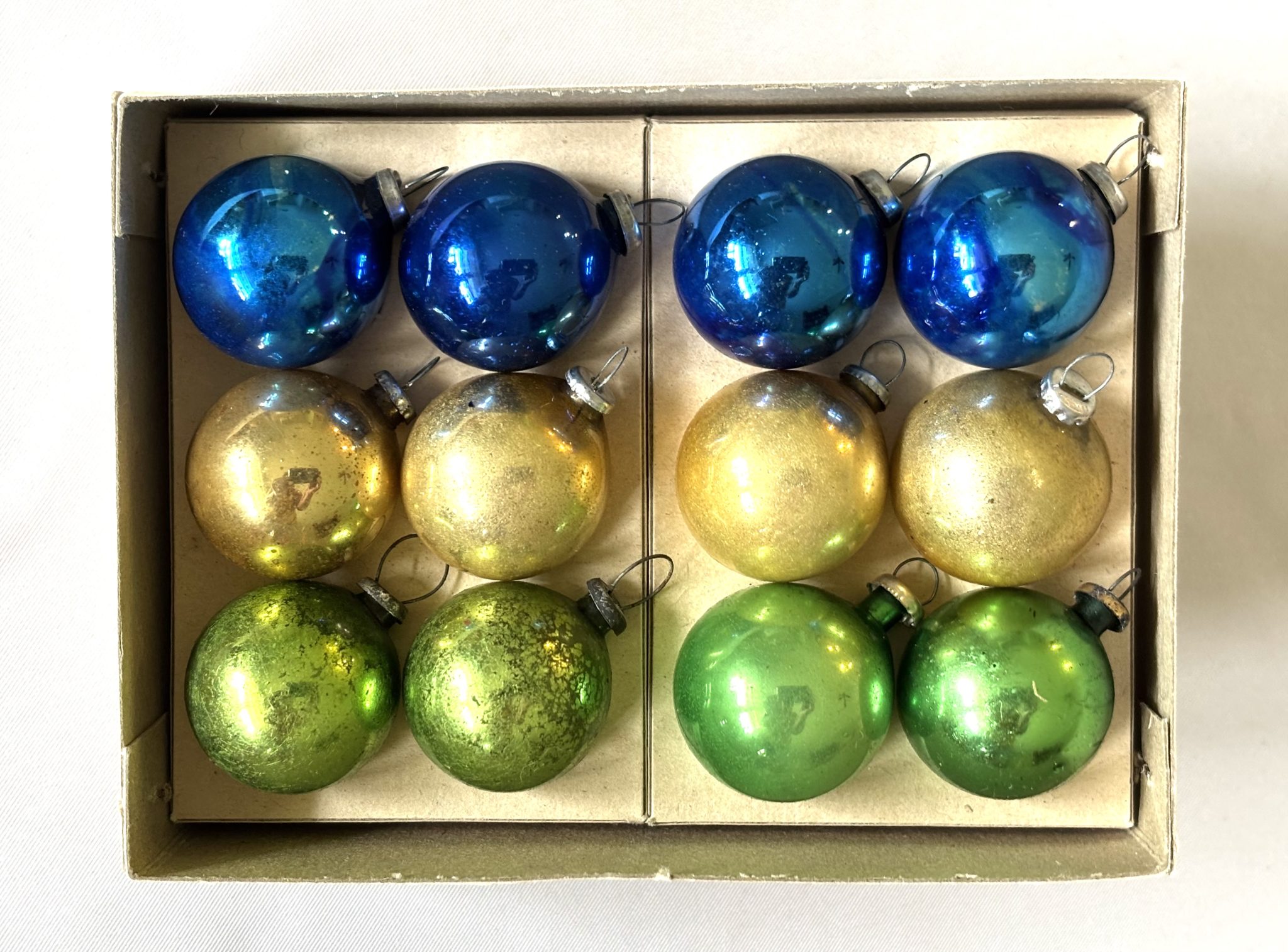 Shiny Brite Glass Christmas Ornaments IOB 12 Vintage Japan Miniature Feather Tree Ornaments - Image 3